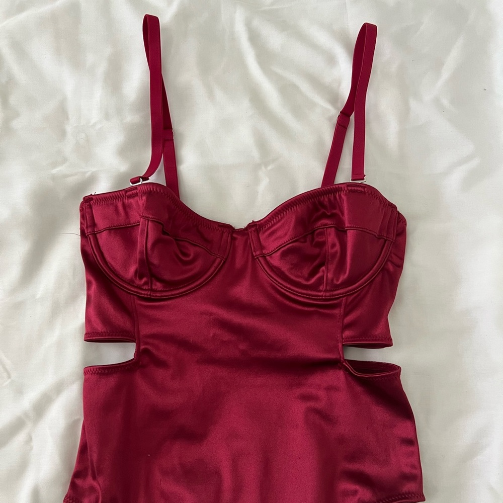 UO Red Cutout Bodysuit